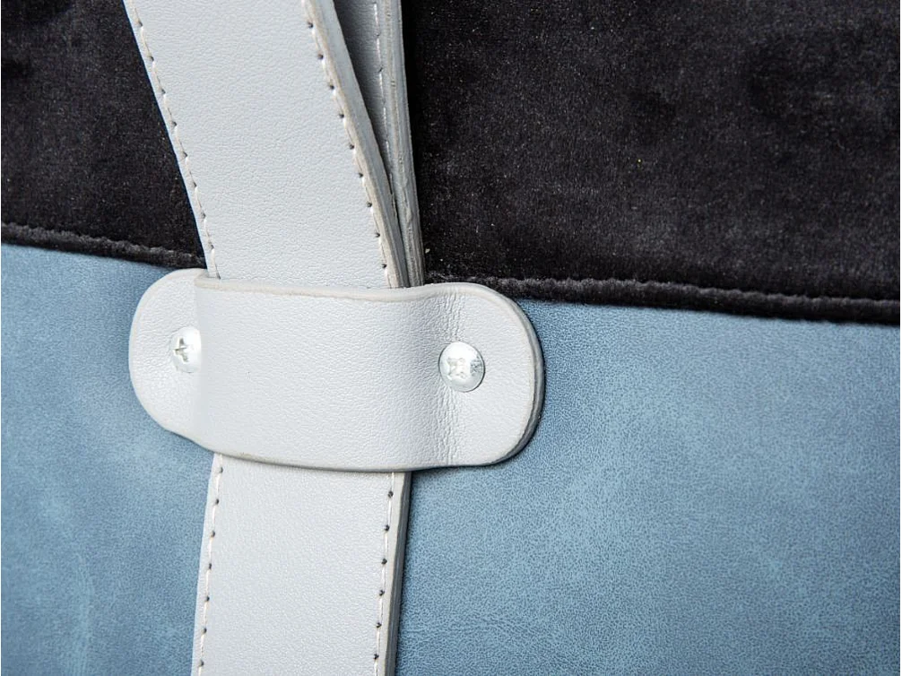 Pouf Design en Velours à Poignée "Laly" 43cm Noir