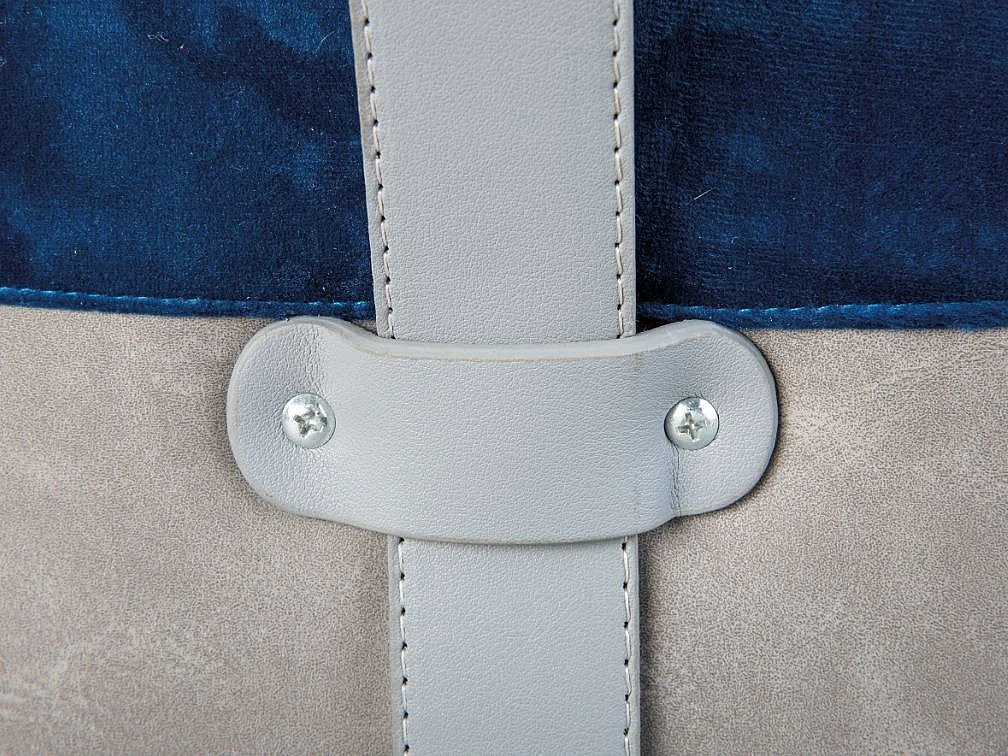 Pouf Design en Velours à Poignée "Laly" 43cm Bleu