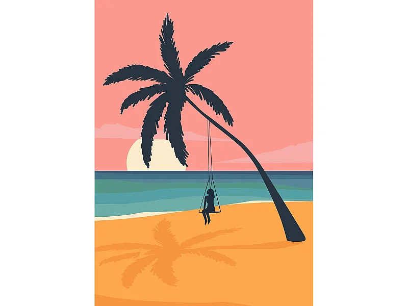 Tableau sur toile palmier 30x45 cm