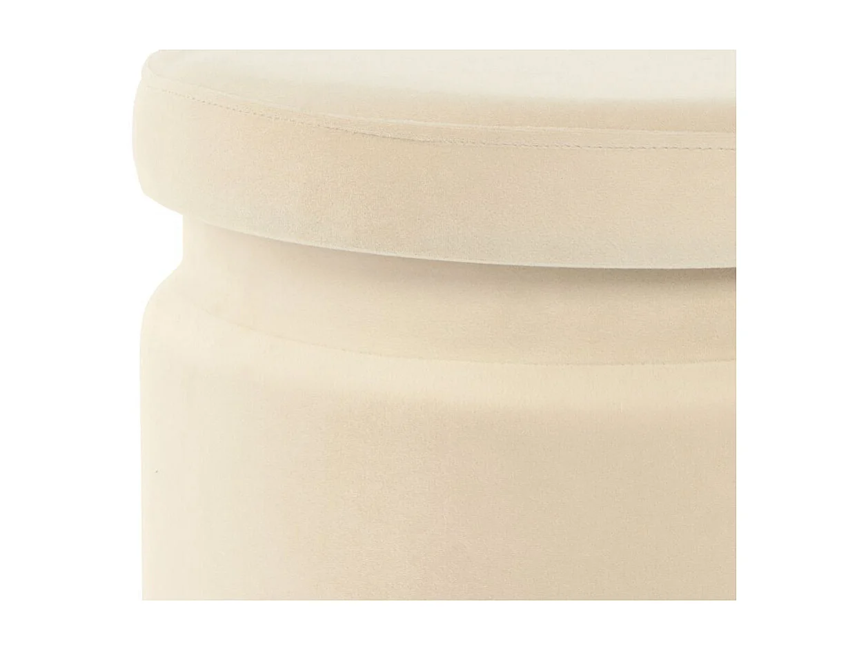 Lot de 2 Poufs & Coffres de Rangement "Zora" 44cm Ivoire & Taupe