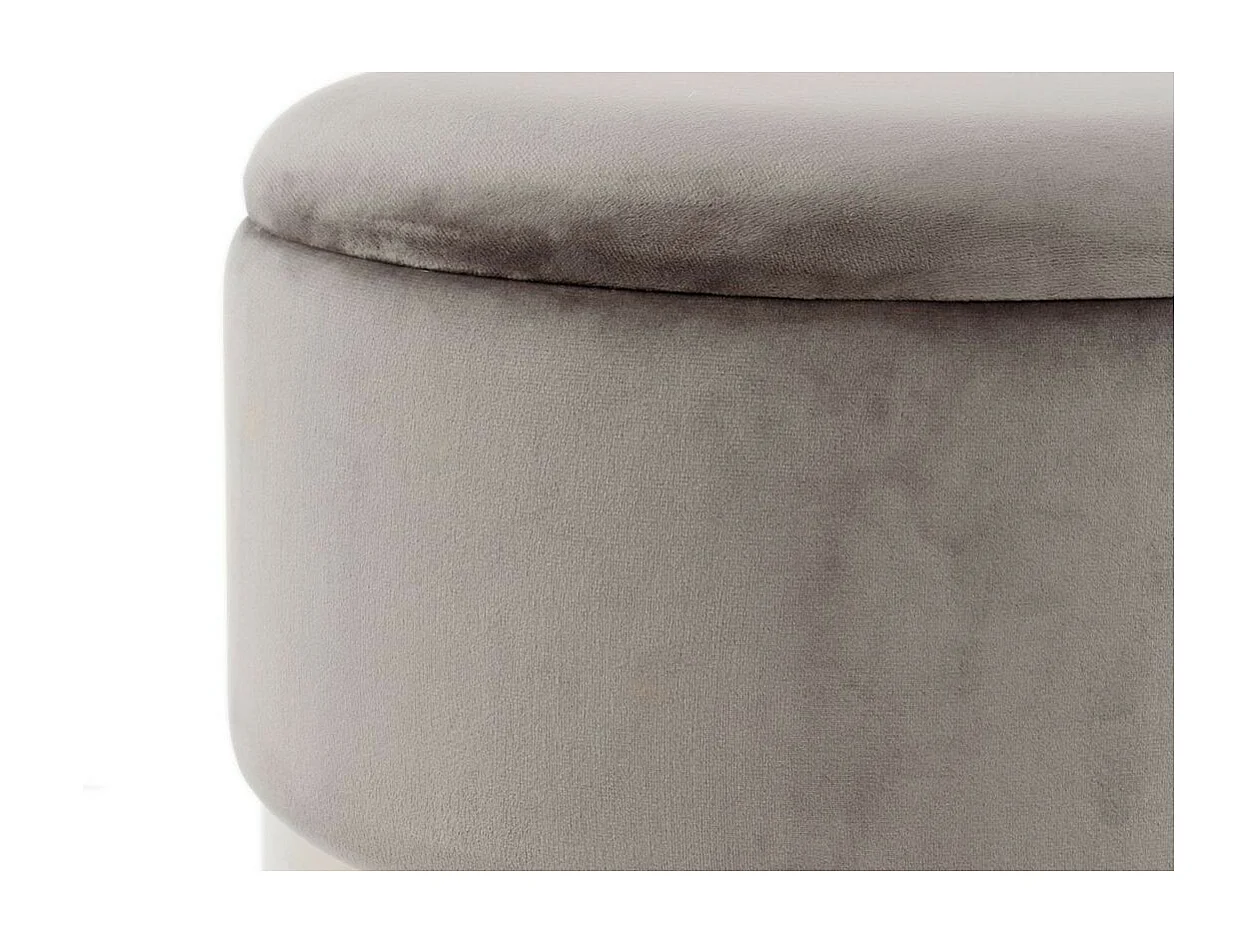 Lot de 2 Poufs & Coffres de Rangement "Zora" 44cm Gris & Noir