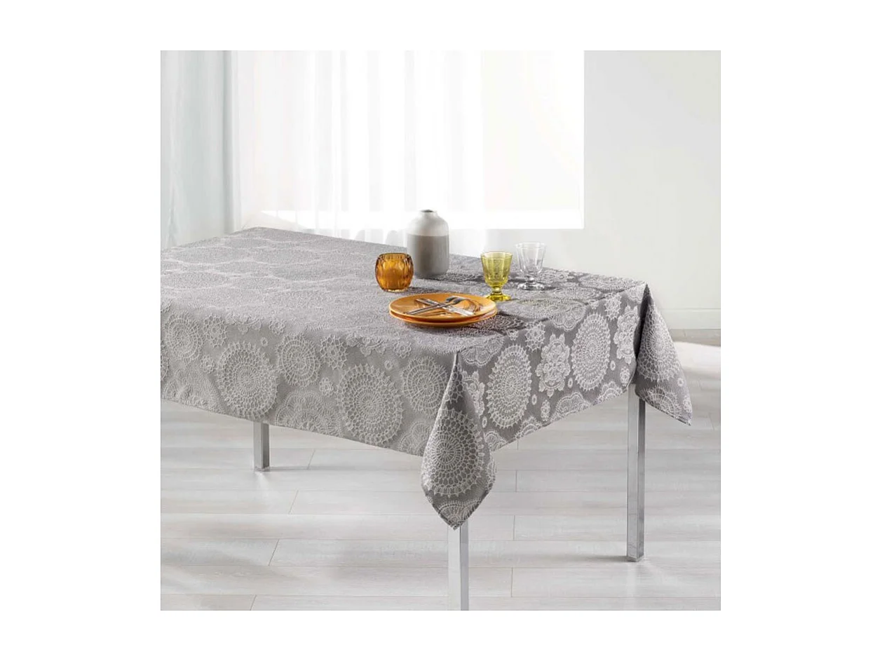 Nappe Rectangulaire "Rose des Vents" 140x300cm Gris