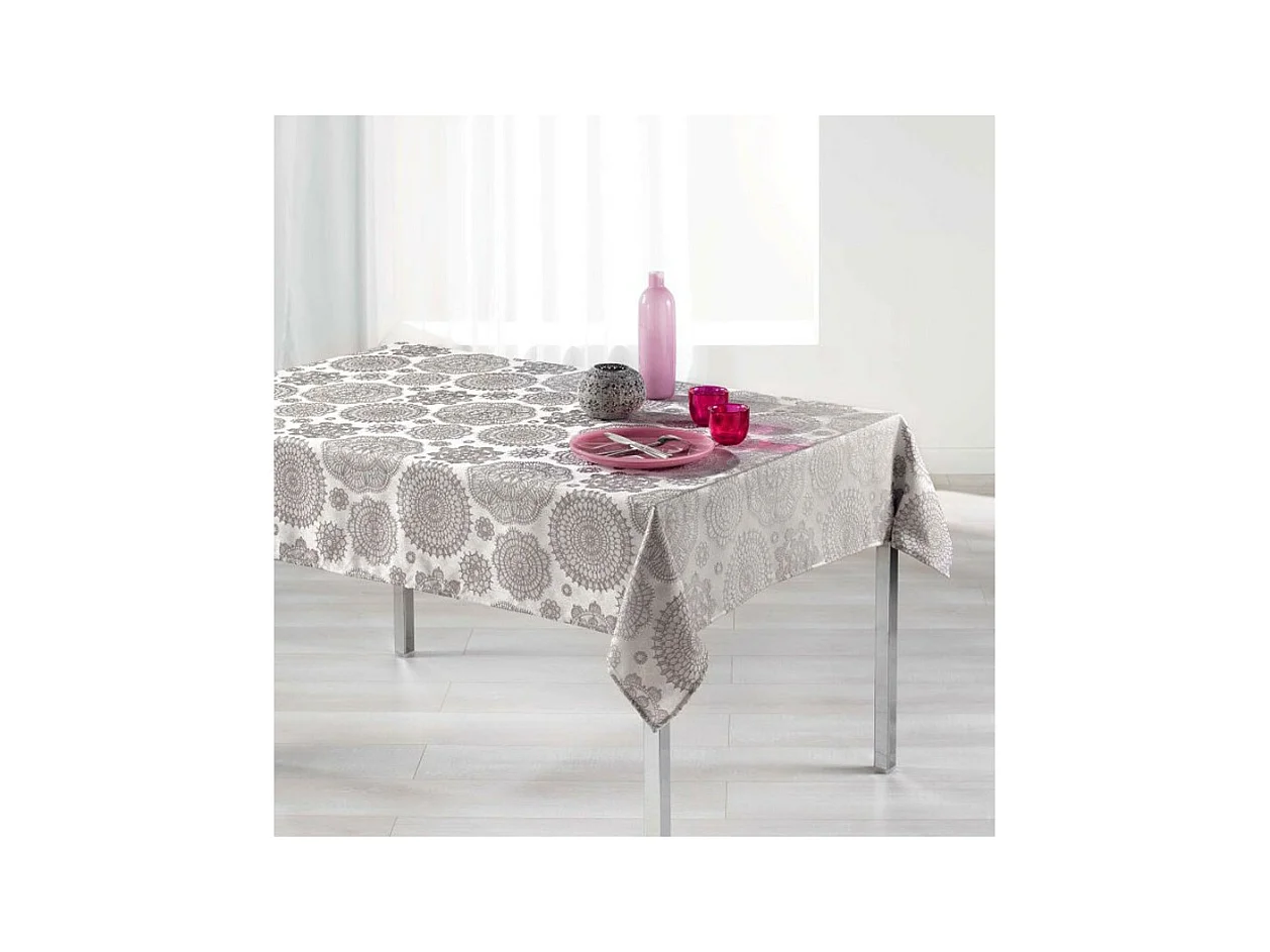 Nappe Rectangulaire "Rose des Vents" 140x300cm Taupe