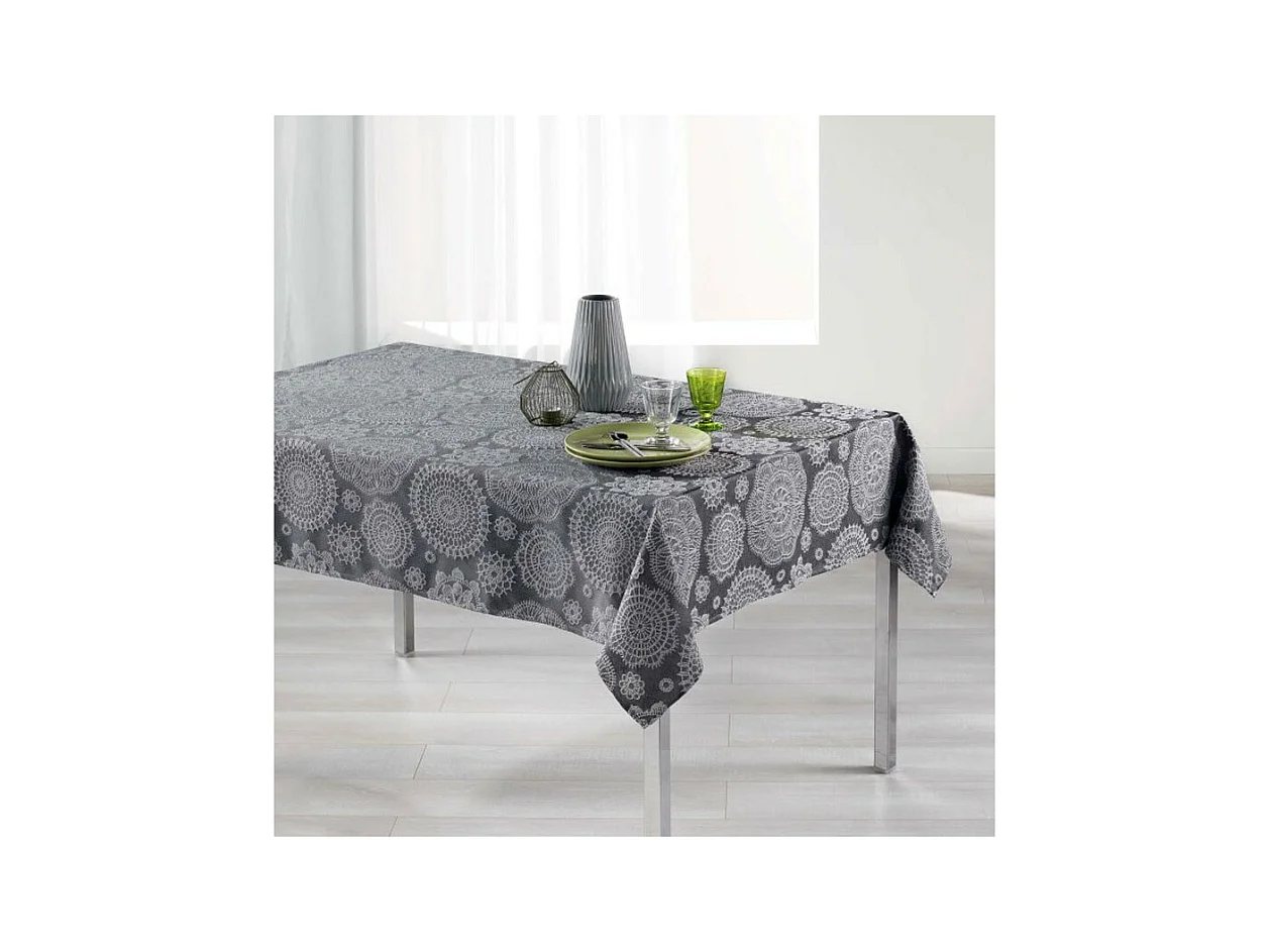 Nappe Rectangulaire "Rose des Vents" 140x300cm Anthracite
