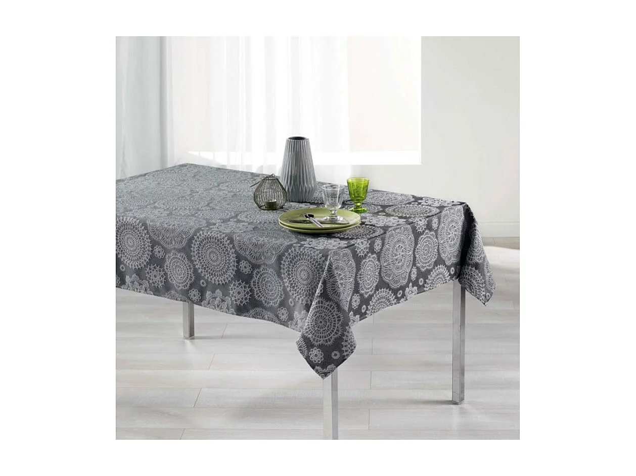 Nappe Rectangulaire "Rose des Vents" 140x300cm Anthracite