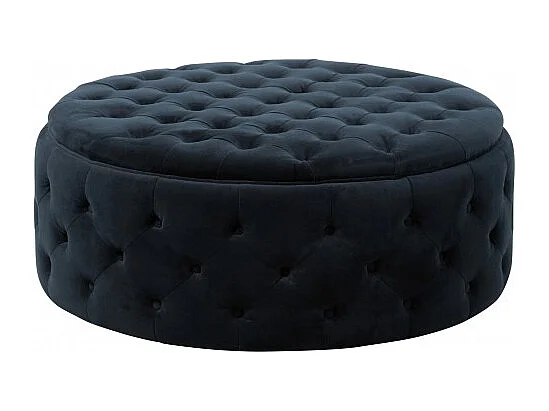 Pouf Rond en Velours "Wilson" 100cm Anthracite