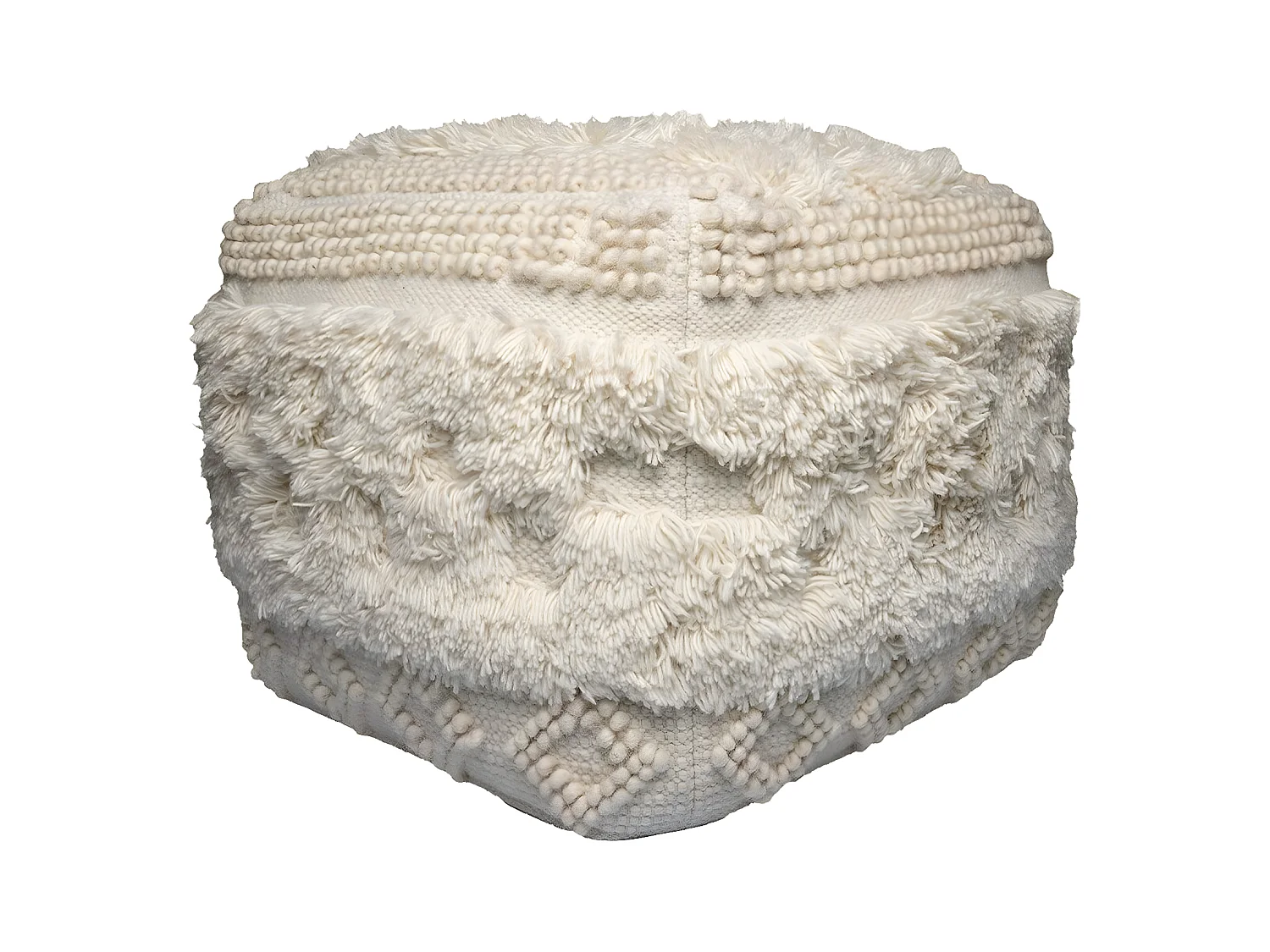 Pouf Bohème Fait à la Main "Bohist" 50cm Naturel