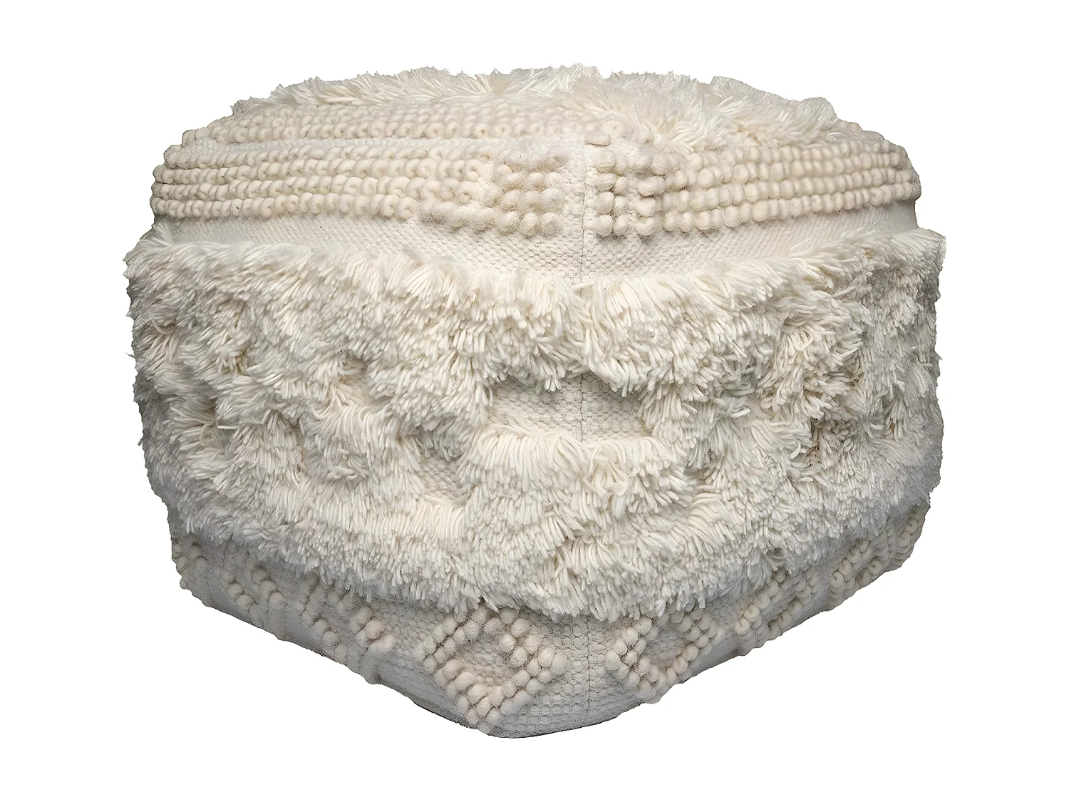 Pouf Bohème Fait à la Main "Bohist" 50cm Naturel