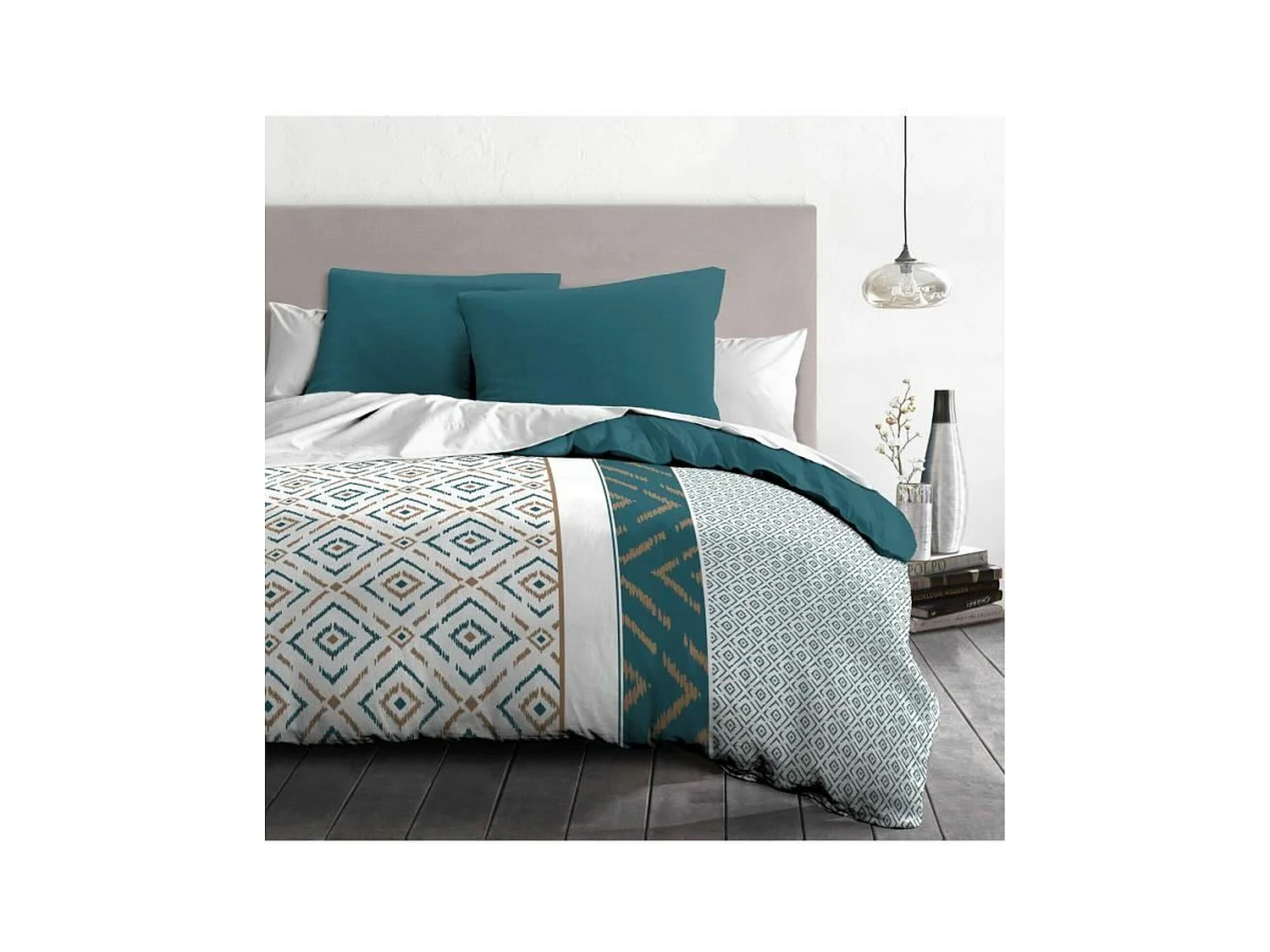 Microvezel dekbedset 220 x 240 cm en 2 kussenslopen 63 x 63 cm Eendblauw