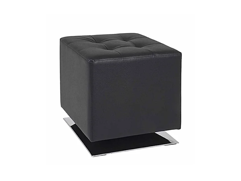 Pouf Carré Design "Zanzibar" 42cm Noir