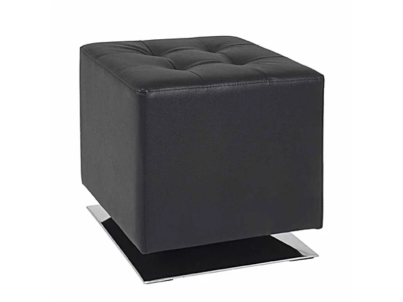 Pouf Carré Design "Zanzibar" 42cm Noir