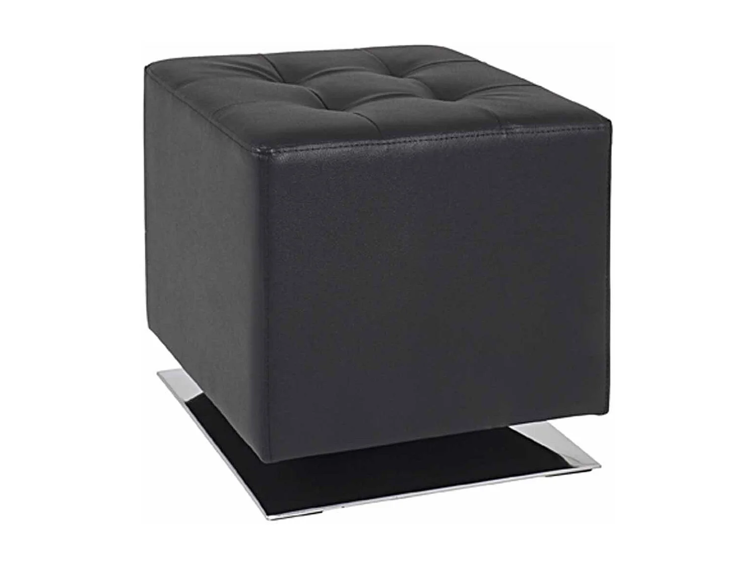 Pouf Carré Design "Zanzibar" 42cm Noir