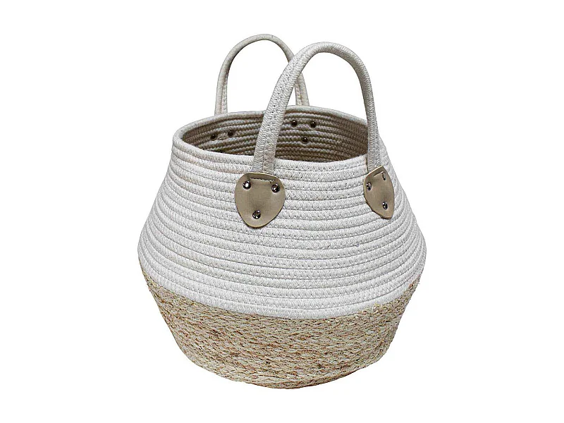 Panier de Rangement Déco "Osinella" 38cm Blanc