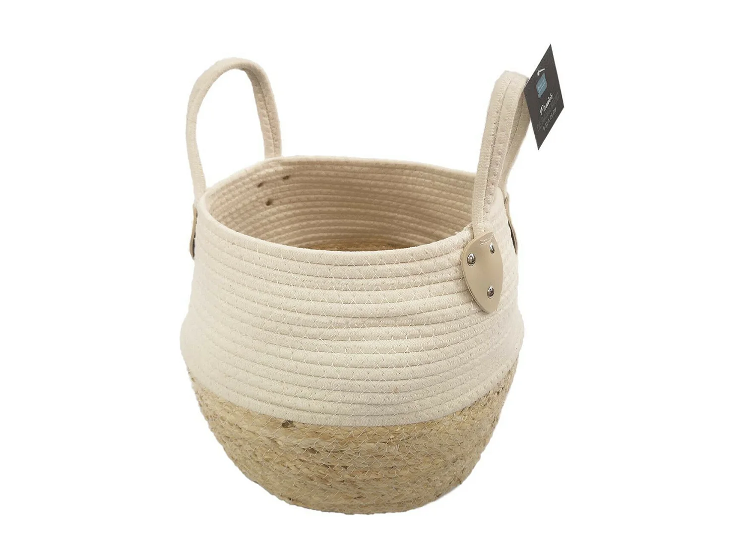 Panier de Rangement Déco "Osinella" 32cm Blanc