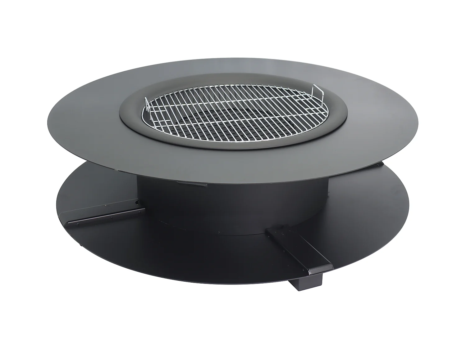 Grill „Plancha“ mit Holzablage - 120 x 120 x 40 cm - BARCENA