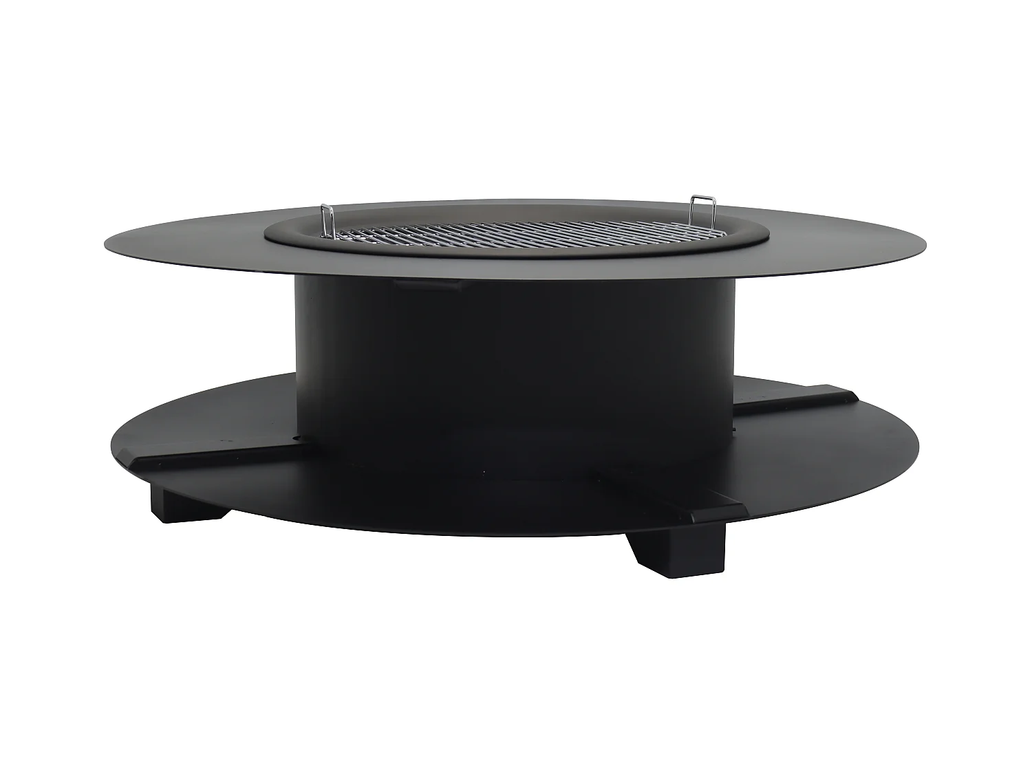 Grill „Plancha“ mit Holzablage - 120 x 120 x 40 cm - BARCENA