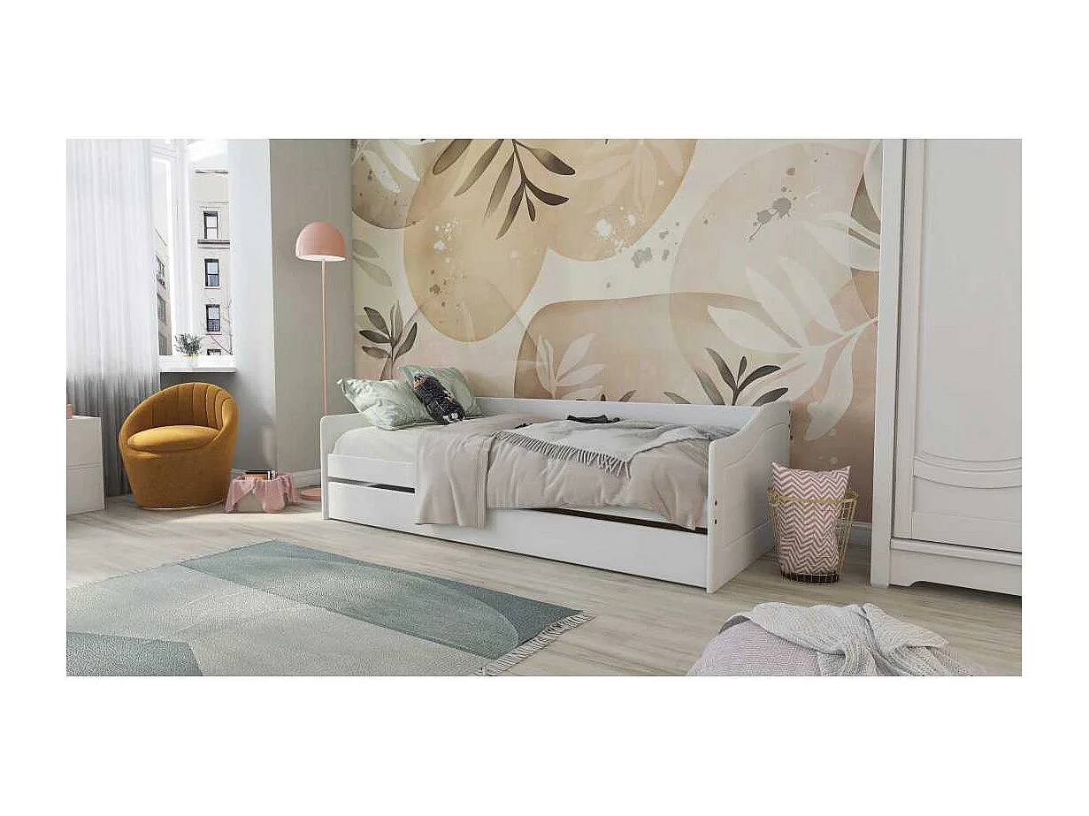 Lit Enfant Gigogne "Léana" 90x190cm Blanc