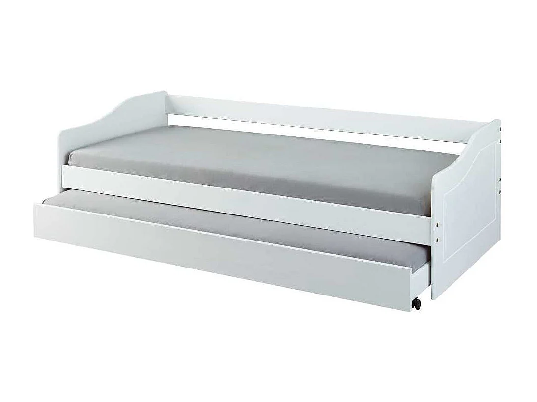 Lit Enfant Gigogne "Léana" 90x190cm Blanc