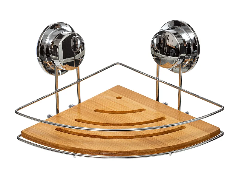 Etagère d'Angle de Douche "Ventouse" 26cm Naturel