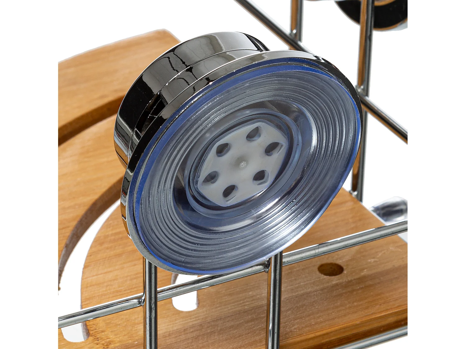 Etagère d'Angle de Douche "Ventouse" 26cm Naturel