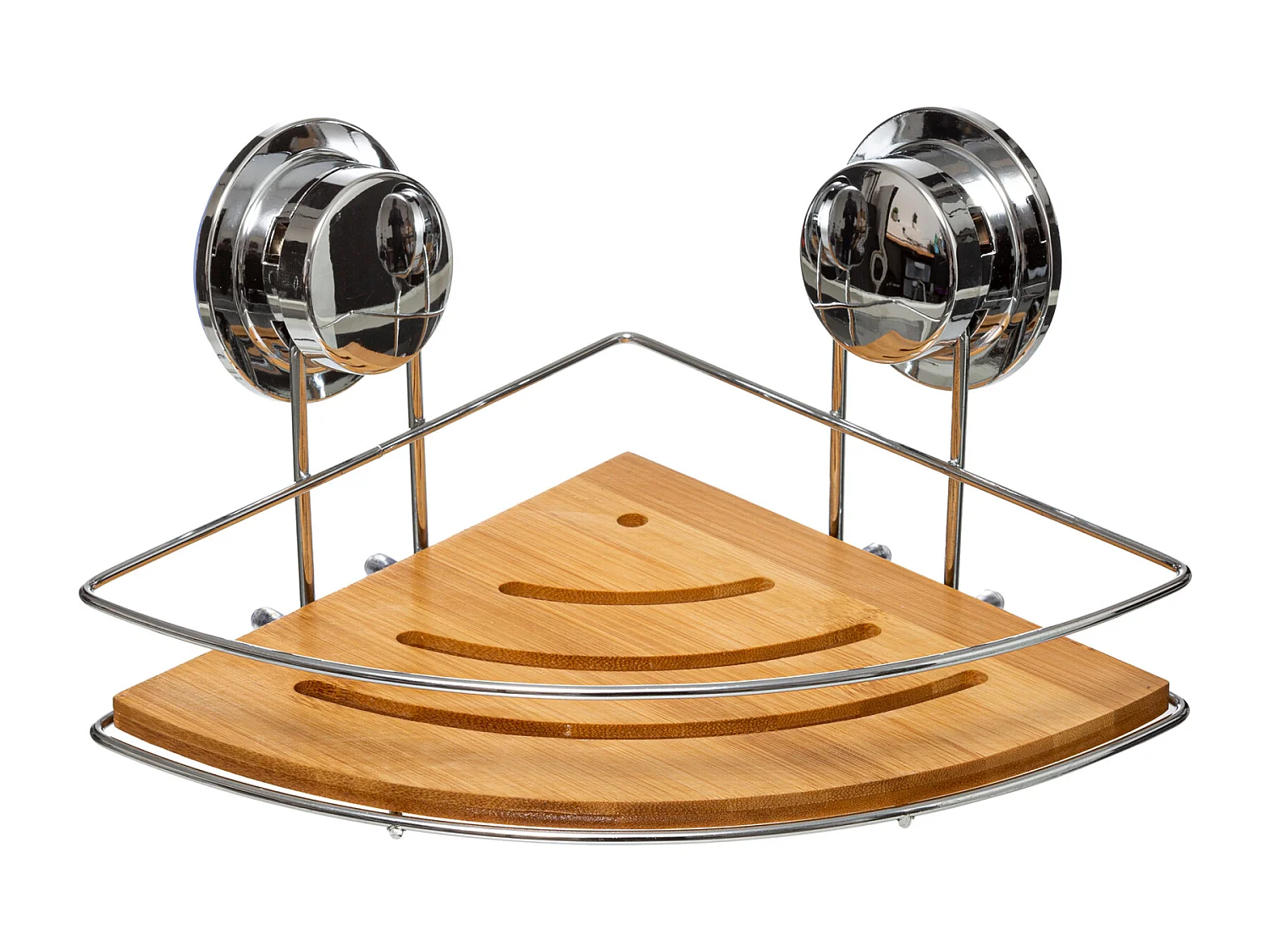 Etagère d'Angle de Douche "Ventouse" 26cm Naturel