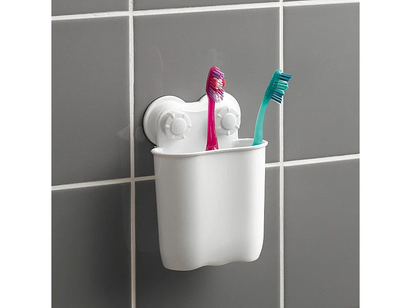 Panier de Douche Design "Ventouse" 15cm Blanc
