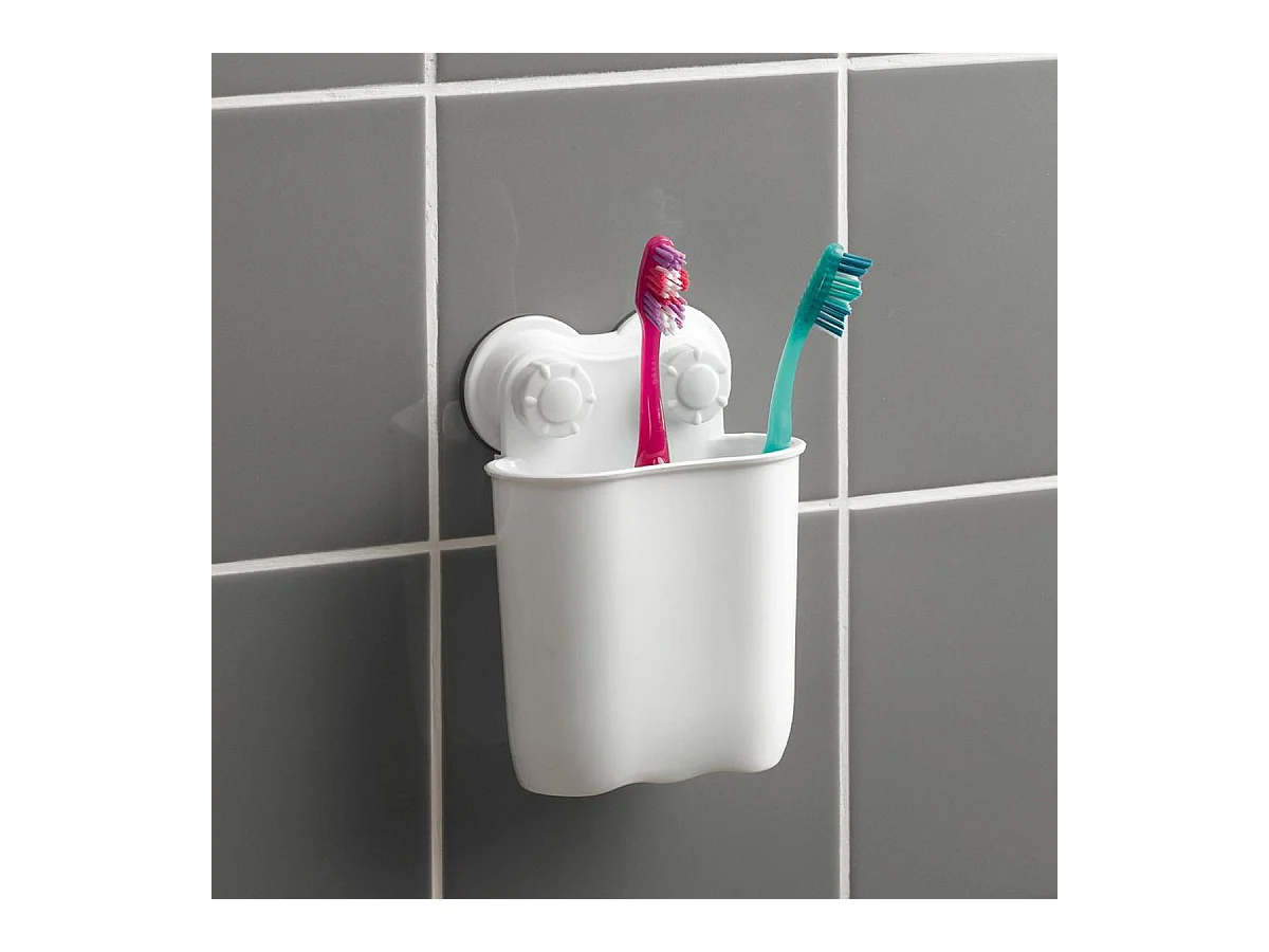 Panier de Douche Design "Ventouse" 15cm Blanc