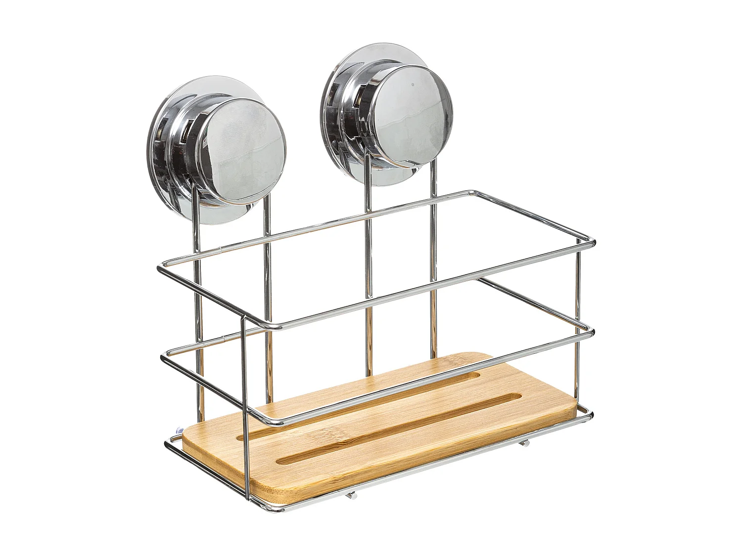 Panier Rectangle de Douche "Ventouse" 26cm Naturel