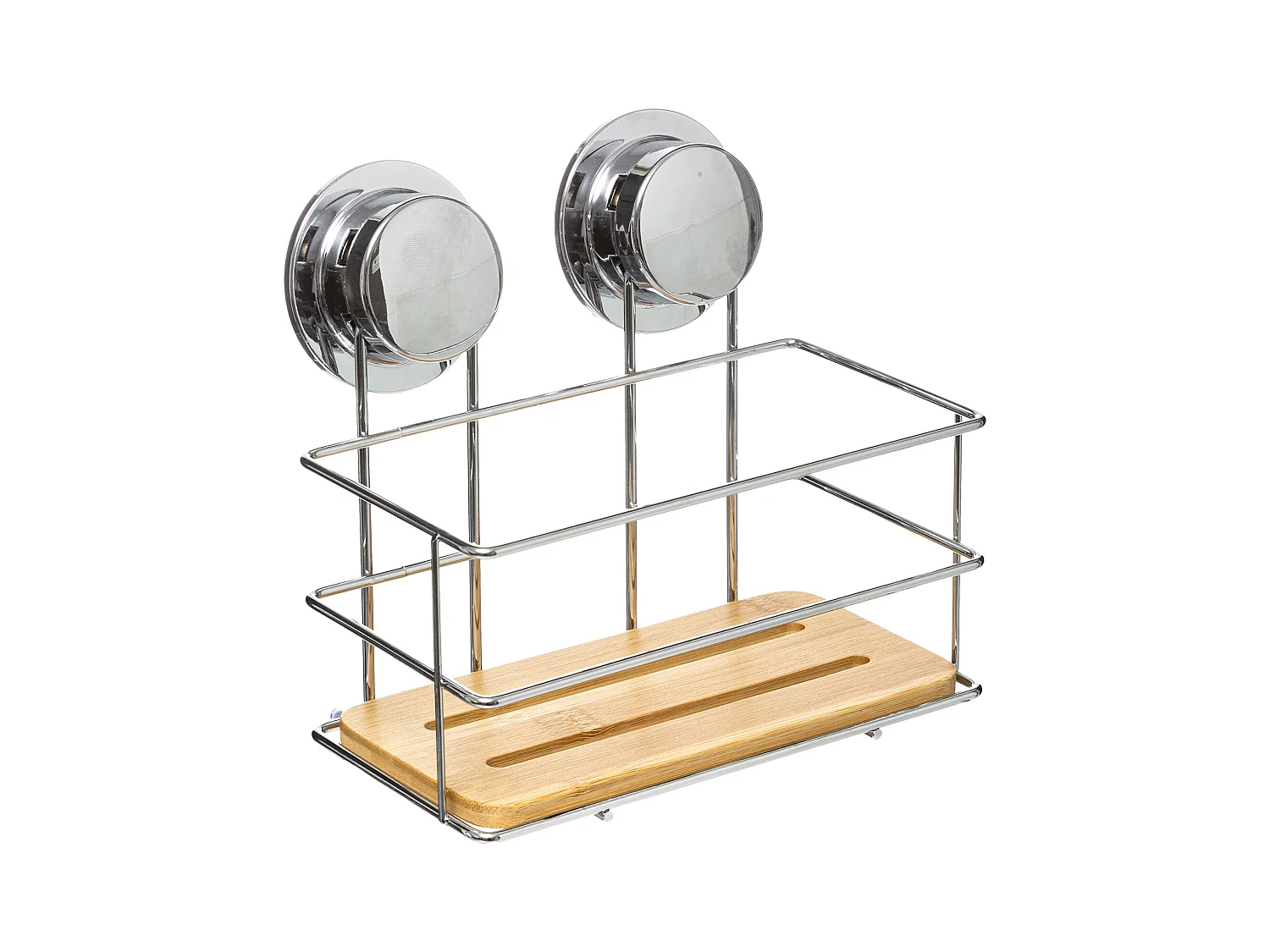 Panier Rectangle de Douche "Ventouse" 26cm Naturel