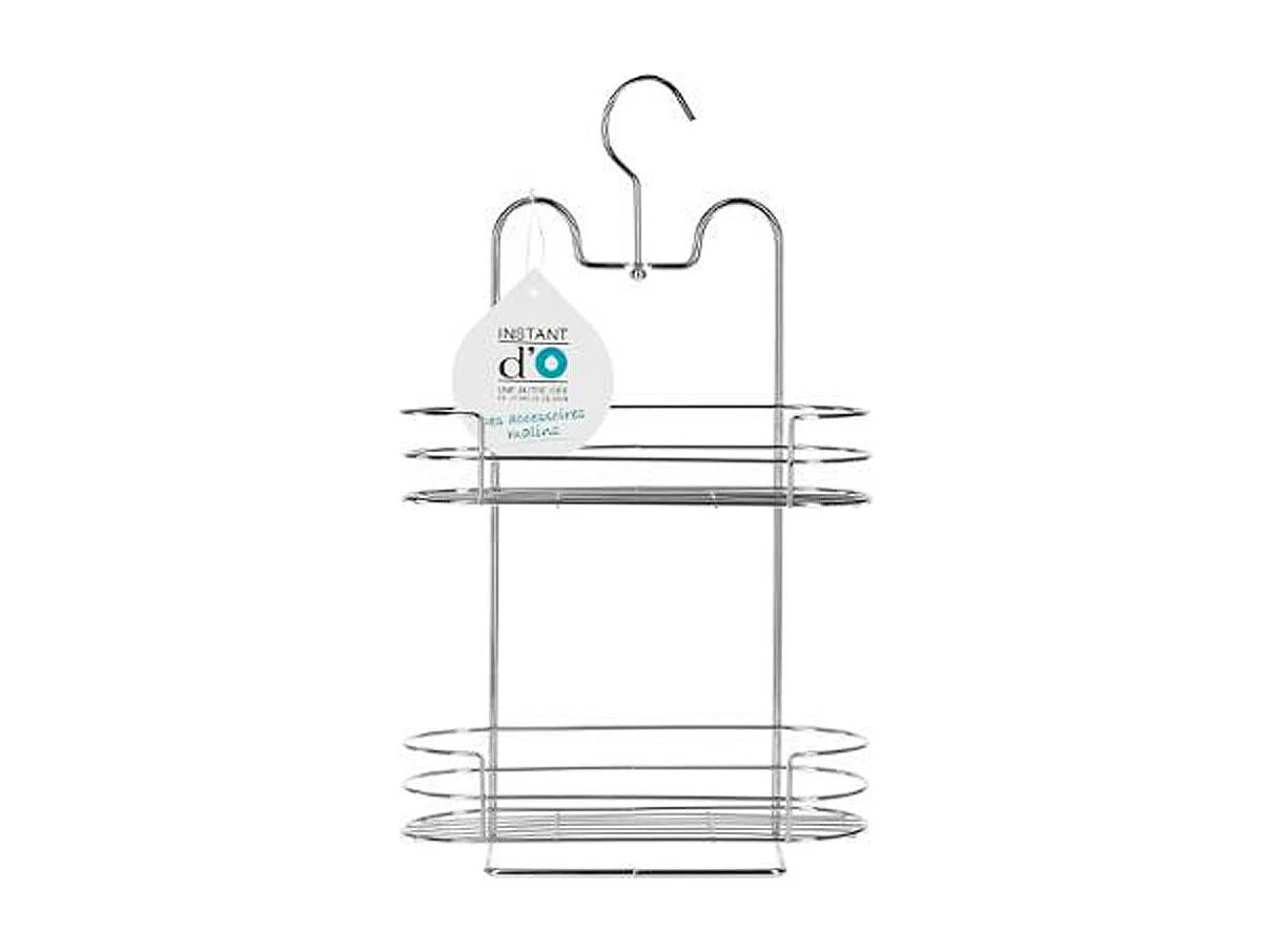 Support de Douche 2 Etagères "Wash" 41cm Gris