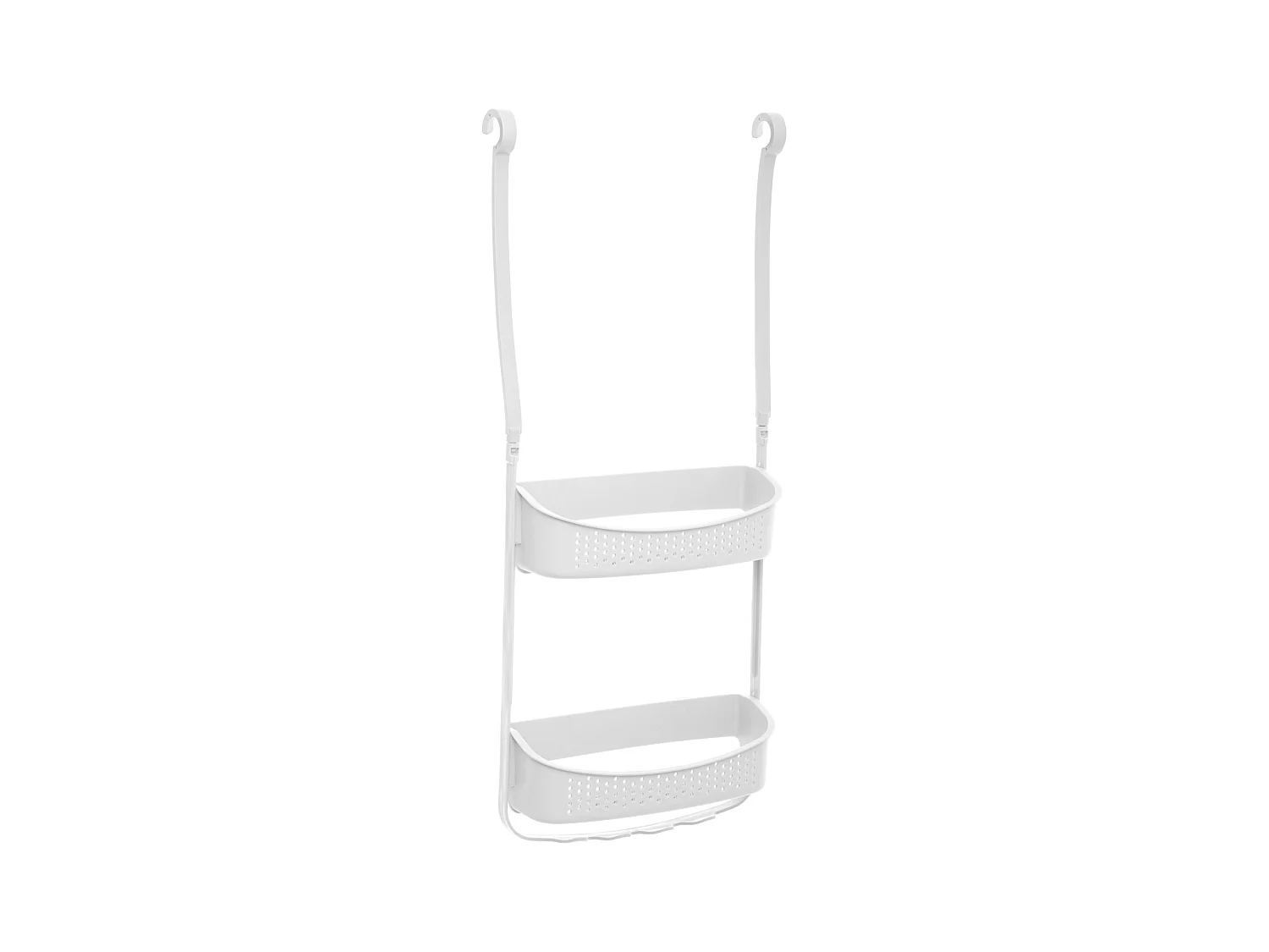 Support de Douche 2 Paniers "Souple" 70cm Blanc