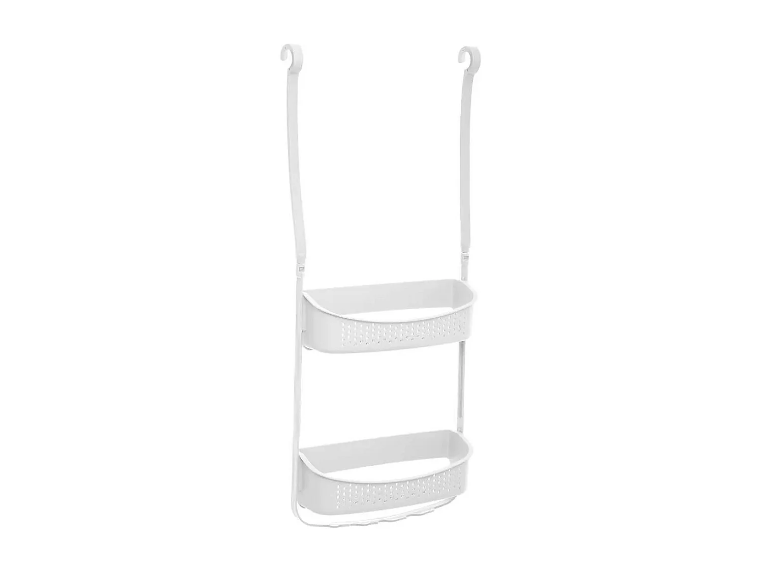 Support de Douche 2 Paniers "Souple" 70cm Blanc