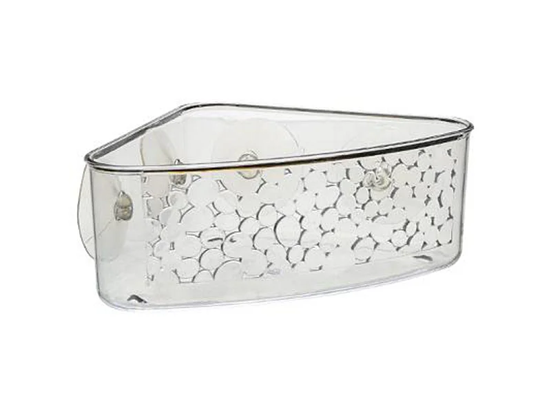 Panier de Douche Ventouse "Galet" 23cm Transparent