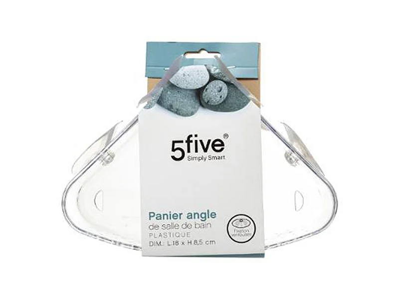 Panier de Douche Ventouse "Galet" 23cm Transparent