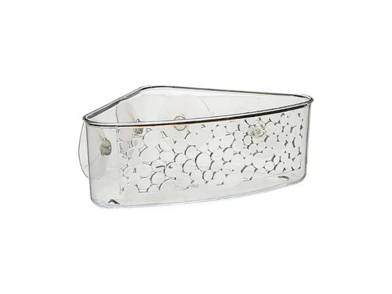 Panier de Douche Ventouse "Galet" 23cm Transparent