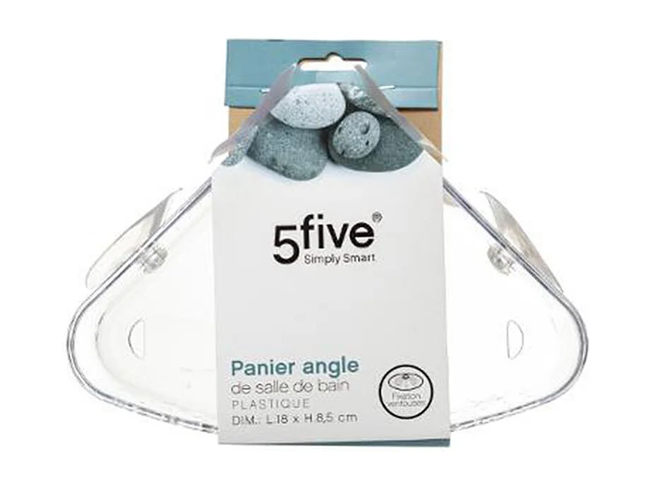 Panier de Douche Ventouse "Galet" 23cm Transparent