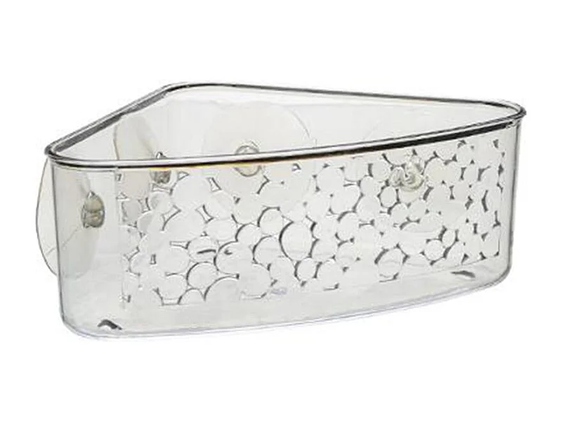 Panier de Douche Ventouse "Galet" 23cm Transparent