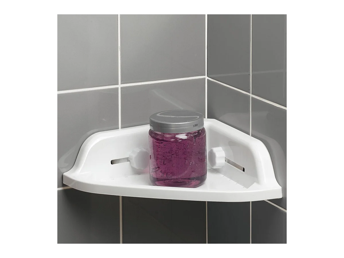 Étagère d'Angle de Douche "Ventouse" 25cm Blanc