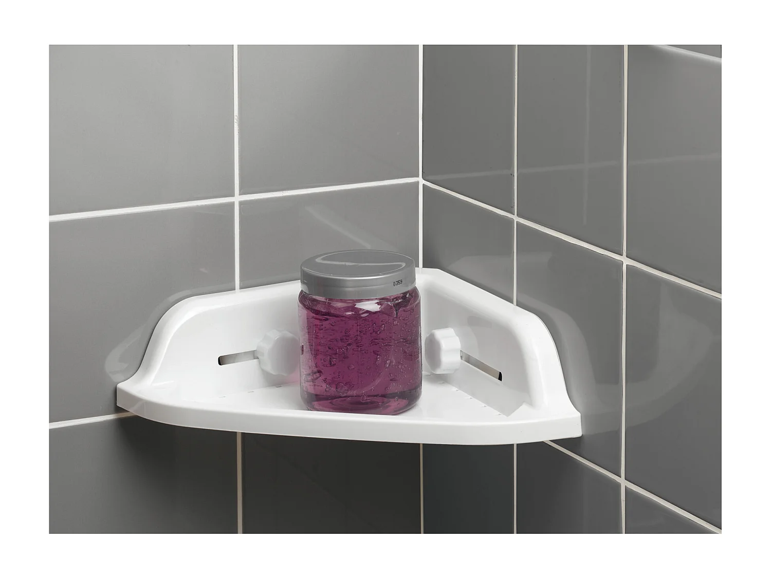 Étagère d'Angle de Douche "Ventouse" 25cm Blanc