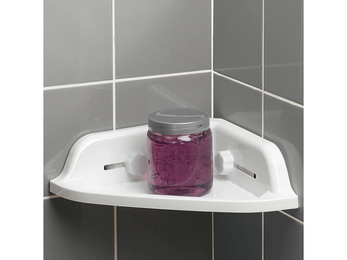 Étagère d'Angle de Douche "Ventouse" 25cm Blanc