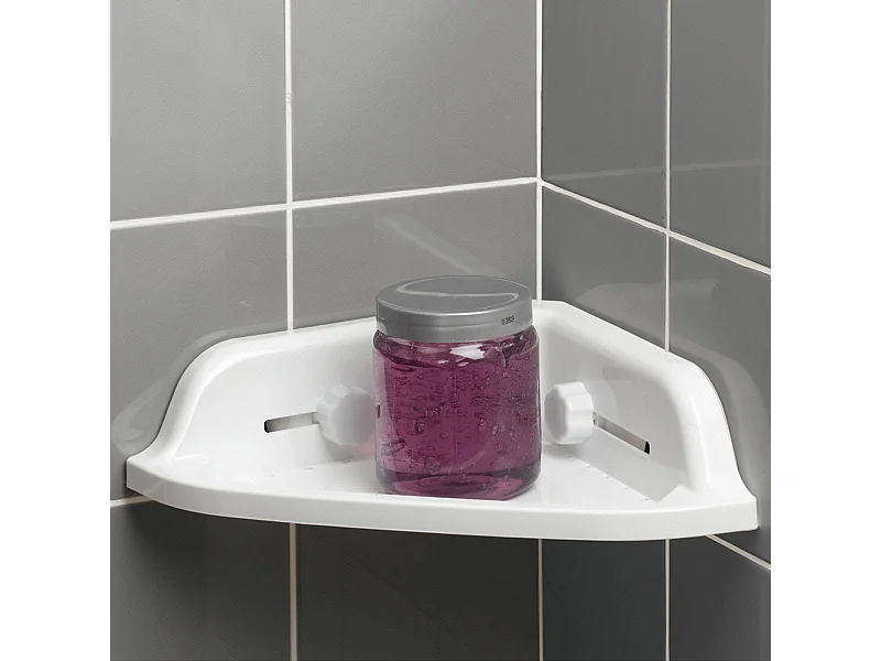 Étagère d'Angle de Douche "Ventouse" 25cm Blanc