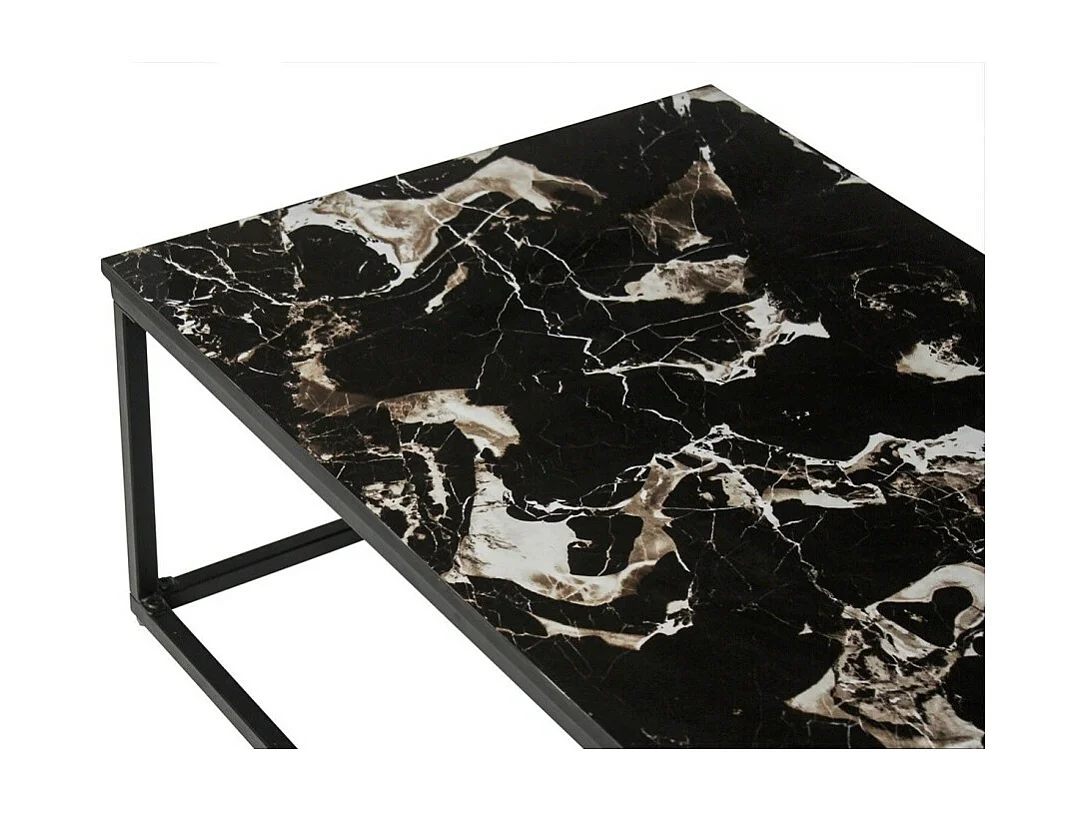 Salontafel collectie LIVORNI. Meubelstijl CONTEMPORAIN. Zwart marmer.
