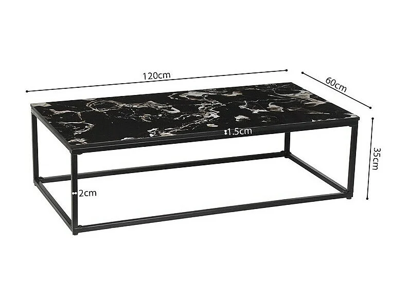 Salontafel collectie LIVORNI. Meubelstijl CONTEMPORAIN. Zwart marmer.