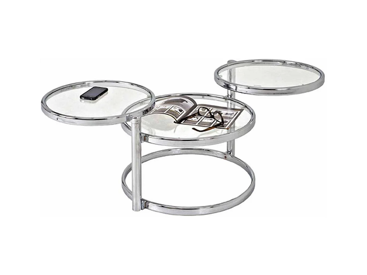 Table Basse en Verre "Blaise" 140cm Argent