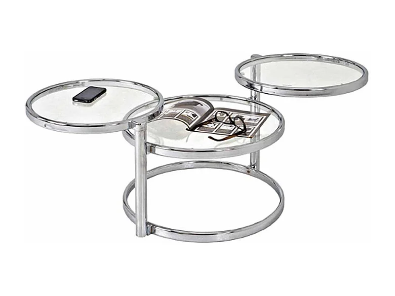 Table Basse en Verre "Blaise" 140cm Argent