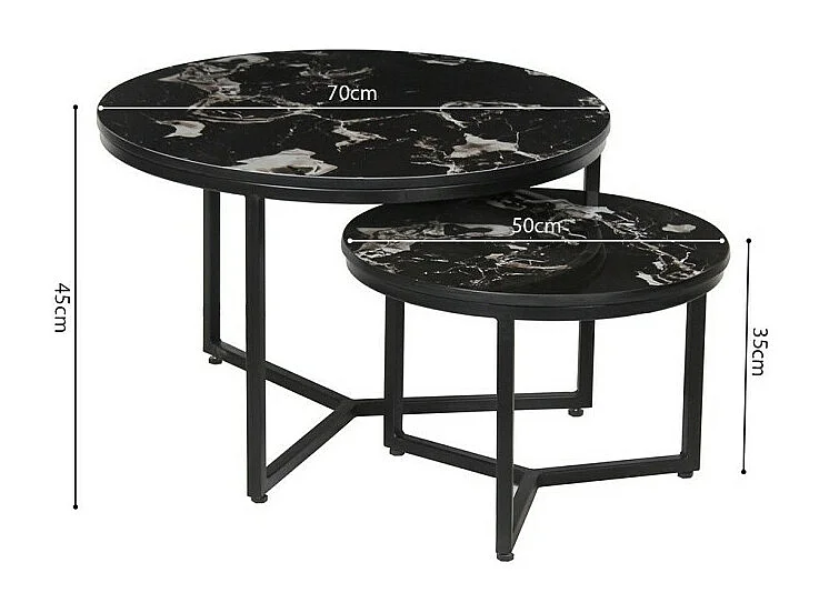 Salontafel collectie RAVENNO. Meubeltype CONTEMPORAIR. Zwart gemarmerd.