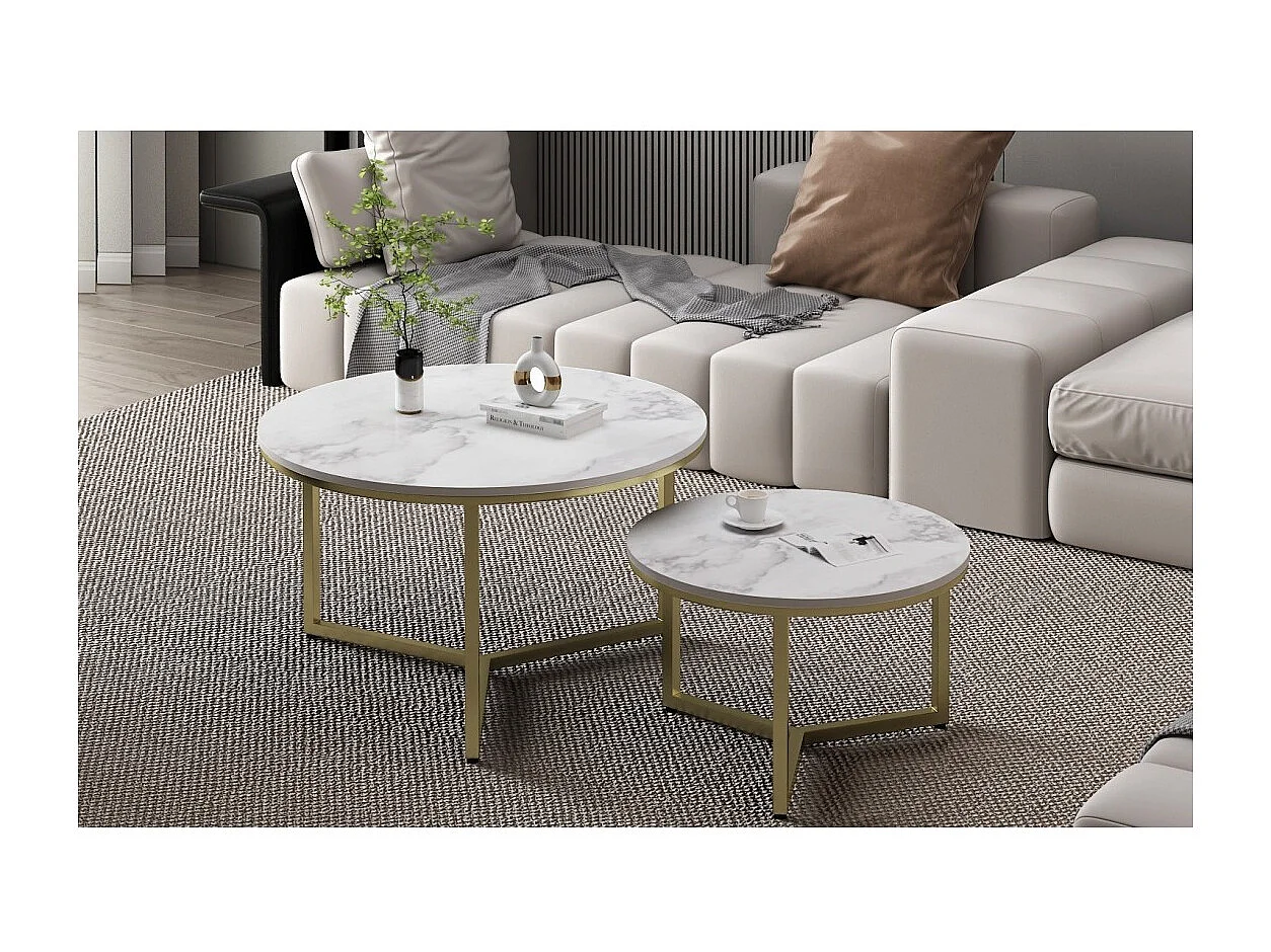 Table basse collection RAVENNO. Meuble type CONTEMPORAIN coloris blanc.