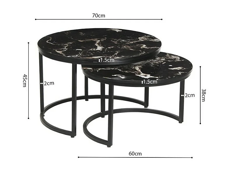 Table basse collection NAZARI. Meuble type CONTEMPORAIN. Pierre aspect marbre noir.