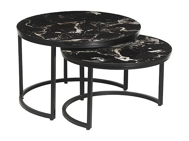 Table basse collection NAZARI. Meuble type CONTEMPORAIN. Pierre aspect marbre noir.