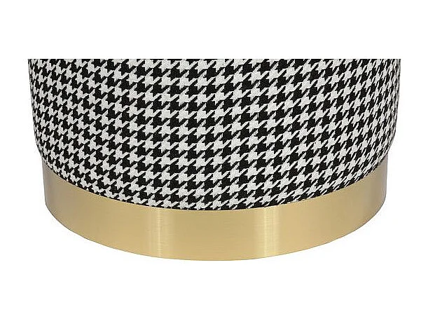 Pouf Rond Déco "Nona" 44cm Noir & Blanc
